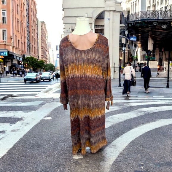 CHRISTOPHER & BANKS Brown Long Sleeve Sweater Dress Size XL - Picture 1 of 7